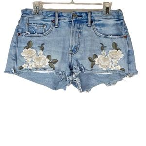 Abercrombie & Fitch Harper Low Rise Embroidered Floral Short Size 26